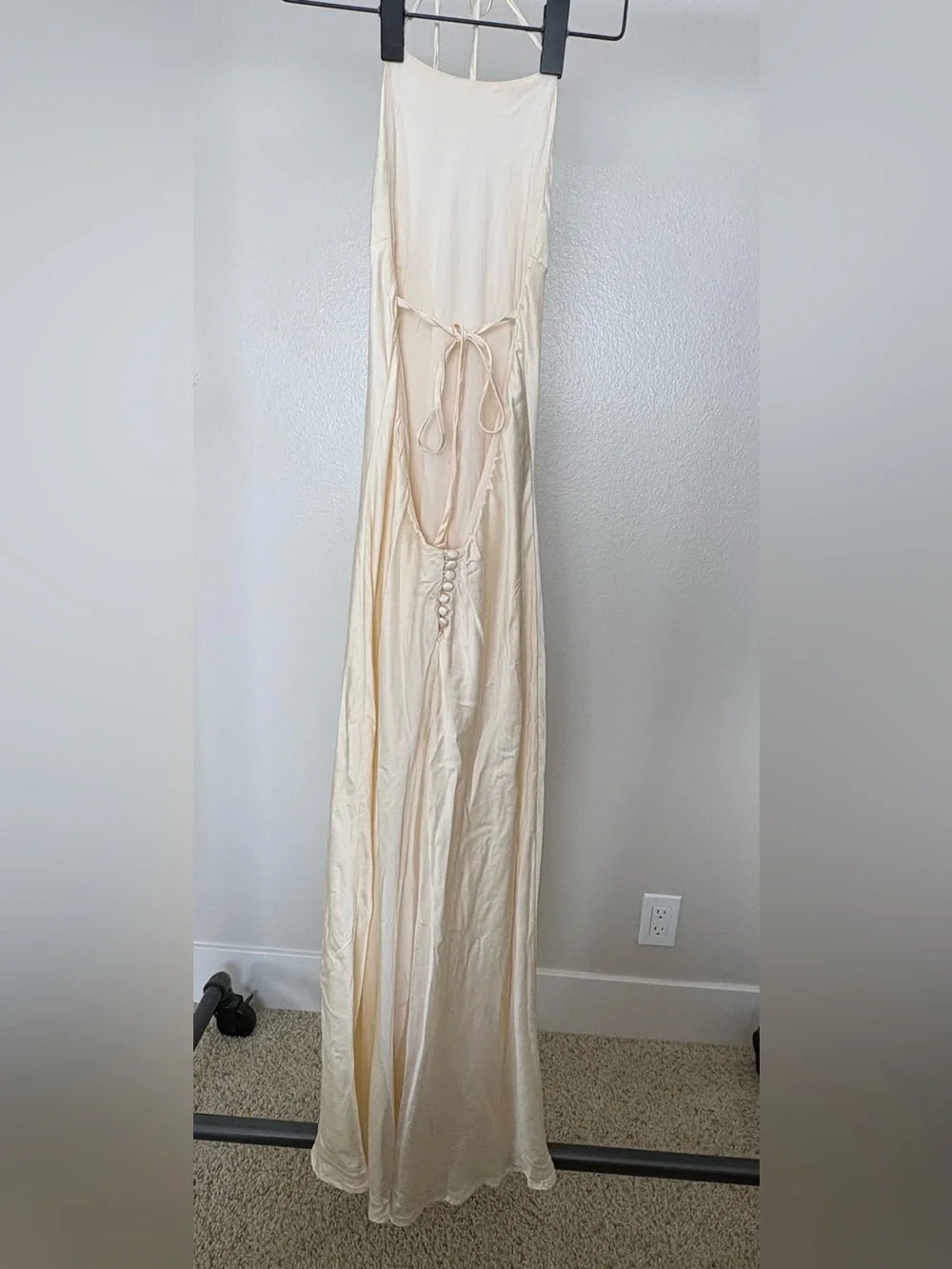 Reformation Jeany Silk Dress in Champagne - Picture 5 of 5